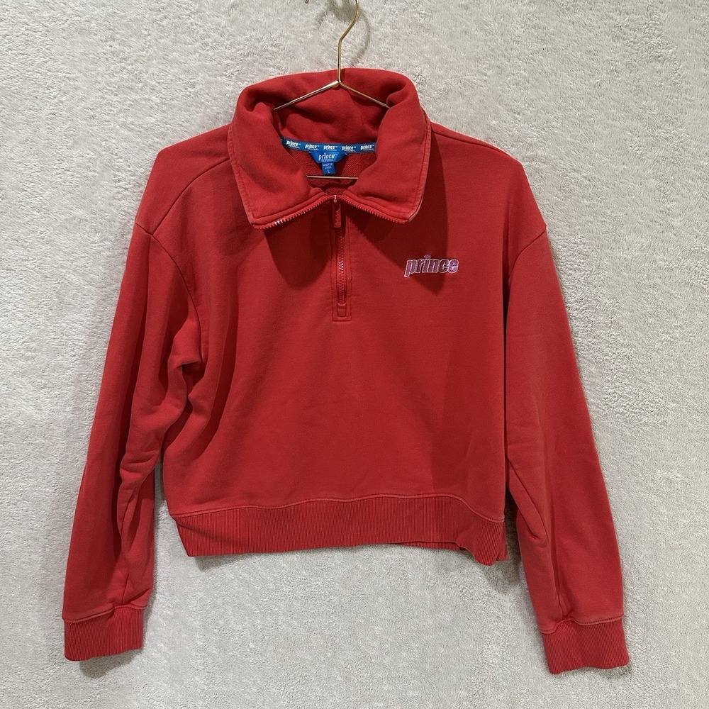 Prince Pickleball Women's Size Large Cropped 1/4 Zip Pullover Sweatshirt Sports